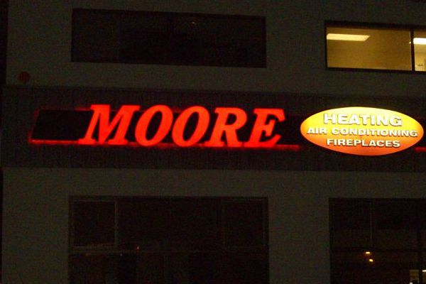 Moore Heating Channel Letter Sign
