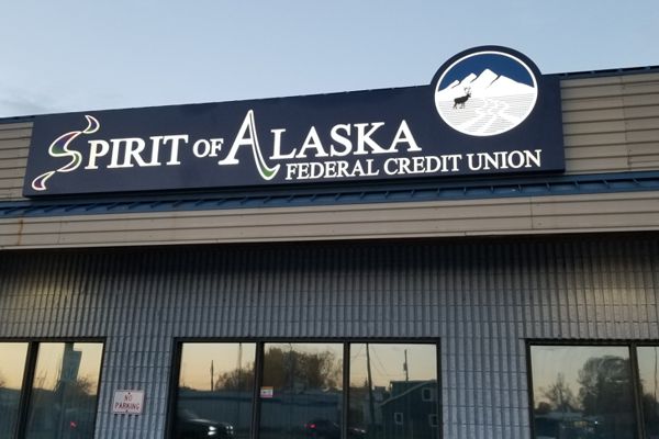 Spirit of Alaska Wall Sign with Illuminated Push-thru Letters